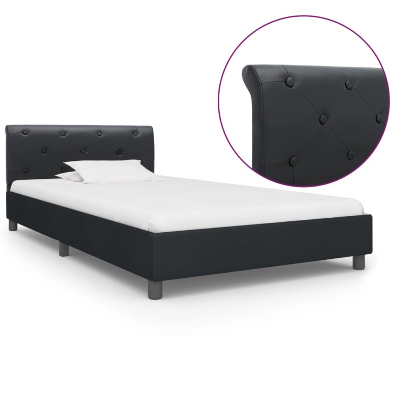 vidaXL Bettgestell Schwarz Kunstleder 100 × 200 cm vidaXL Bettgestell Schwarz Kunstleder 100 × 200 cm