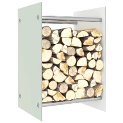 vidaXL Brennholzregal Weiß 40 x 35 x 60 cm Glas