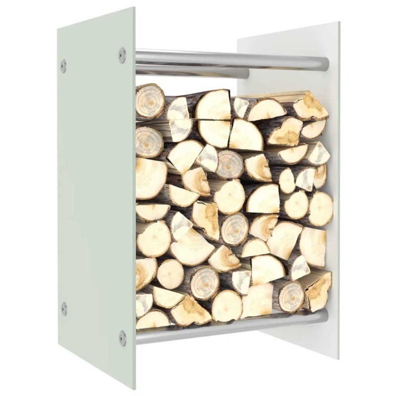 vidaXL Brennholzregal Weiß 40 x 35 x 60 cm Glas vidaXL Brennholzregal Weiß 40 x 35 x 60 cm Glas