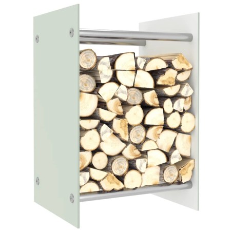 vidaXL Brennholzregal Weiß 40 x 35 x 60 cm Glas