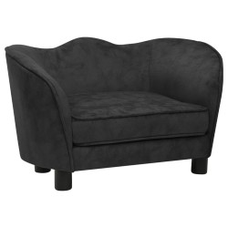 vidaXL Hundesofa Schwarz 66x43x40 cm Plüsch