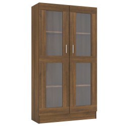 vidaXL Vitrinenschrank Braun Eiche-Optik 82,5x30,5x150cm Holzwerkstoff
