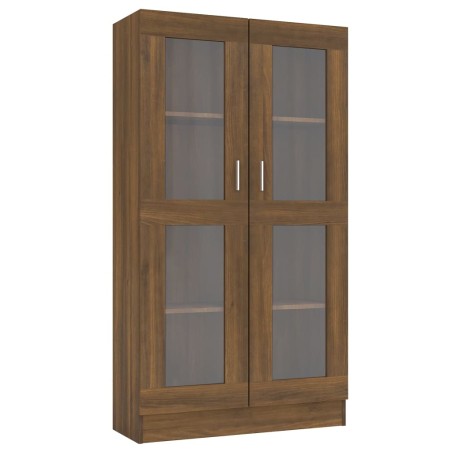vidaXL Vitrinenschrank Braun Eiche-Optik 82,5x30,5x150cm Holzwerkstoff
