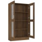 vidaXL Vitrinenschrank Braun Eiche-Optik 82,5x30,5x150cm Holzwerkstoff vidaXL Vitrinenschrank Braun Eiche-Optik 82,5x30,5x150cm Holzwerkstoff