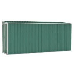 vidaXL Wand-Geräteschuppen Grün 118x382x178 cm Verzinkter Stahl