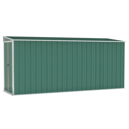 vidaXL Wand-Geräteschuppen Grün 118x382x178 cm Verzinkter Stahl