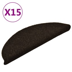 vidaXL 15-tlg. Selbstklebende Treppenmatten Dunkelbraun 56x17x3cm 
