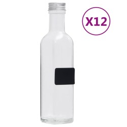 vidaXL Glasflaschen mit Schraubverschluss 12 Stk. Quadratisch 250 ml  