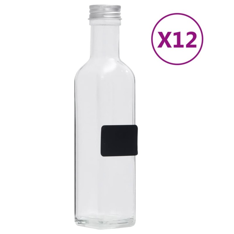 vidaXL Glasflaschen mit Schraubverschluss 12 Stk. Quadratisch 250 ml vidaXL Glasflaschen mit Schraubverschluss 12 Stk. Quadratisch 250 ml