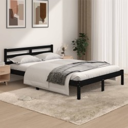 vidaXL Massivholzbett Kiefer 135x190 cm Schwarz