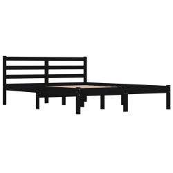 vidaXL Massivholzbett Kiefer 135x190 cm Schwarz