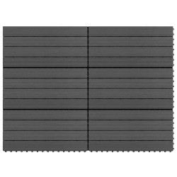 vidaXL Terrassenfliesen 6 Stk. WPC 60x30 cm 1,08 m² Schwarz