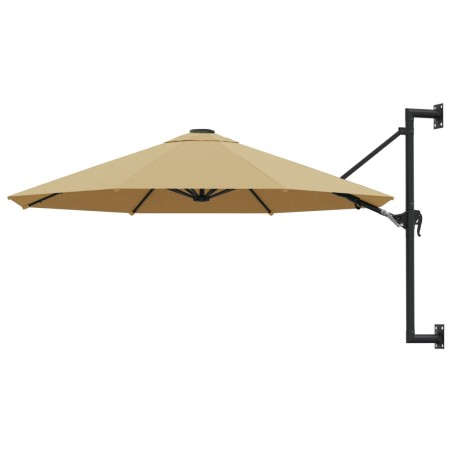 vidaXL Sonnenschirm Wandmontage mit Metallmast 300 cm Taupe