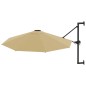 vidaXL Sonnenschirm Wandmontage mit Metallmast 300 cm Taupe vidaXL Sonnenschirm Wandmontage mit Metallmast 300 cm Taupe