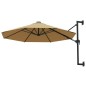 vidaXL Sonnenschirm Wandmontage mit Metallmast 300 cm Taupe vidaXL Sonnenschirm Wandmontage mit Metallmast 300 cm Taupe