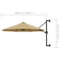 vidaXL Sonnenschirm Wandmontage mit Metallmast 300 cm Taupe vidaXL Sonnenschirm Wandmontage mit Metallmast 300 cm Taupe