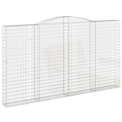 vidaXL Gabione mit Hochbogen 400x30x220/240 cm Verzinktes Eisen