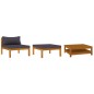 3-tlg. Garten-Lounge-Set mit Dunkelgrauen Kissen Akazienholz 3-tlg. Garten-Lounge-Set mit Dunkelgrauen Kissen Akazienholz