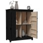 vidaXL Sideboard Schwarz 83x41,5x100 cm Massivholz Kiefer vidaXL Sideboard Schwarz 83x41,5x100 cm Massivholz Kiefer