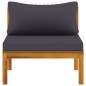 3-tlg. Garten-Lounge-Set mit Dunkelgrauen Kissen Akazienholz 3-tlg. Garten-Lounge-Set mit Dunkelgrauen Kissen Akazienholz