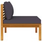 3-tlg. Garten-Lounge-Set mit Dunkelgrauen Kissen Akazienholz 3-tlg. Garten-Lounge-Set mit Dunkelgrauen Kissen Akazienholz