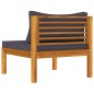 3-tlg. Garten-Lounge-Set mit Dunkelgrauen Kissen Akazienholz 3-tlg. Garten-Lounge-Set mit Dunkelgrauen Kissen Akazienholz