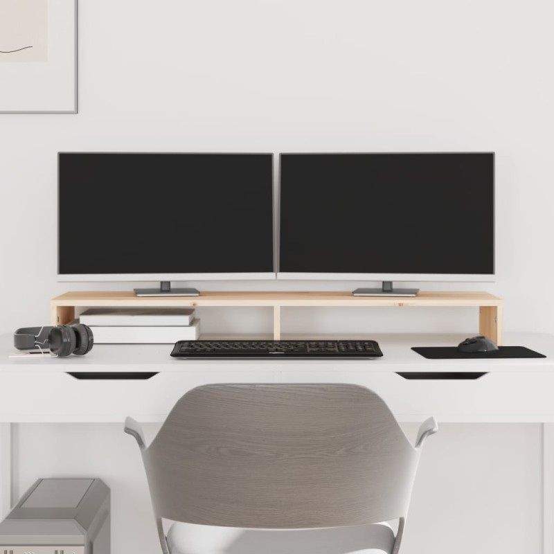 vidaXL Monitorständer 100x27x10 cm Massivholz Kiefer vidaXL Monitorständer 100x27x10 cm Massivholz Kiefer