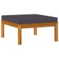 3-tlg. Garten-Lounge-Set mit Dunkelgrauen Kissen Akazienholz 3-tlg. Garten-Lounge-Set mit Dunkelgrauen Kissen Akazienholz