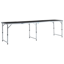 vidaXL Klappbarer Campingtisch Grau Aluminium 240 x 60 cm