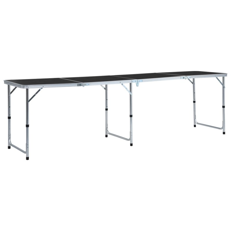 vidaXL Klappbarer Campingtisch Grau Aluminium 240 x 60 cm vidaXL Klappbarer Campingtisch Grau Aluminium 240 x 60 cm