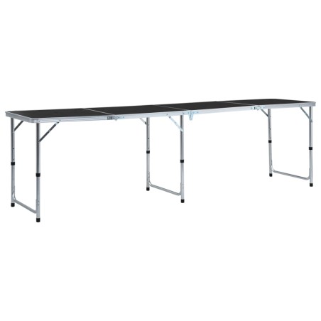 vidaXL Klappbarer Campingtisch Grau Aluminium 240 x 60 cm