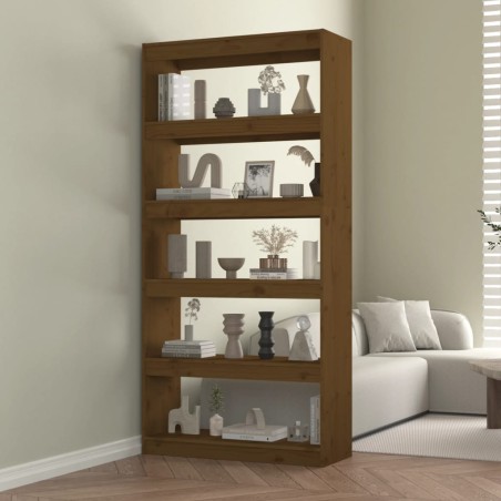 vidaXL Bücherregal/Raumteiler Honigbraun 80x30x167,4 cm Kiefernholz