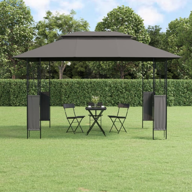 vidaXL Pavillon mit Dach Anthrazit 400x300x270 cm Stahl vidaXL Pavillon mit Dach Anthrazit 400x300x270 cm Stahl