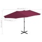 vidaXL Sonnenschirm mit Aluminium-Mast 460 x 270 cm Bordeauxrot vidaXL Sonnenschirm mit Aluminium-Mast 460 x 270 cm Bordeauxrot
