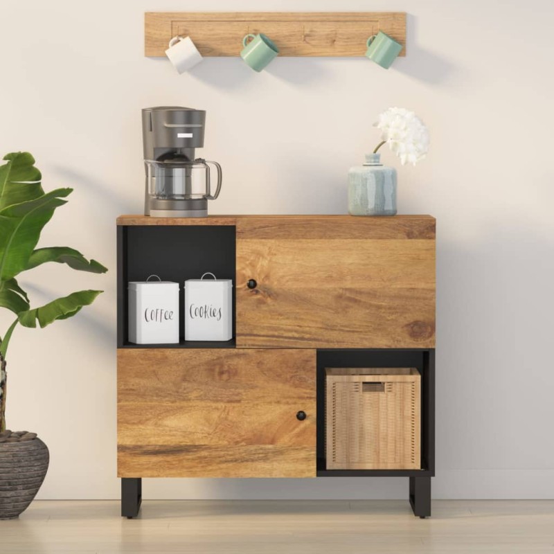 vidaXL Sideboard mit 2 Türen 80x33x75 cm Massivholz Mango vidaXL Sideboard mit 2 Türen 80x33x75 cm Massivholz Mango