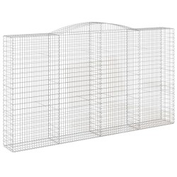 vidaXL Gabione mit Hochbogen 400x50x220/240 cm Verzinktes Eisen
