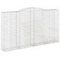 vidaXL Gabione mit Hochbogen 400x50x220/240 cm Verzinktes Eisen vidaXL Gabione mit Hochbogen 400x50x220/240 cm Verzinktes Eisen