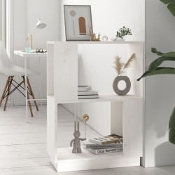vidaXL Bücherregal/Raumteiler Weiß 51x25x70 cm Massivholz Kiefer