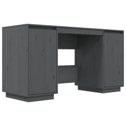 vidaXL Schreibtisch Grau 140x50x75 cm Massivholz Kiefer