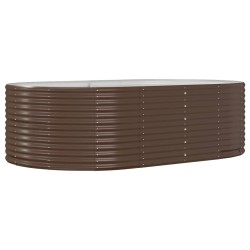 vidaXL Hochbeet Braun 212x140x68 cm Pulverbeschichteter Stahl
