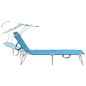 vidaXL Klappliege mit Sonnenschutz Blau Aluminium vidaXL Klappliege mit Sonnenschutz Blau Aluminium