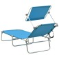 vidaXL Klappliege mit Sonnenschutz Blau Aluminium vidaXL Klappliege mit Sonnenschutz Blau Aluminium