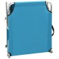 vidaXL Klappliege mit Sonnenschutz Blau Aluminium vidaXL Klappliege mit Sonnenschutz Blau Aluminium