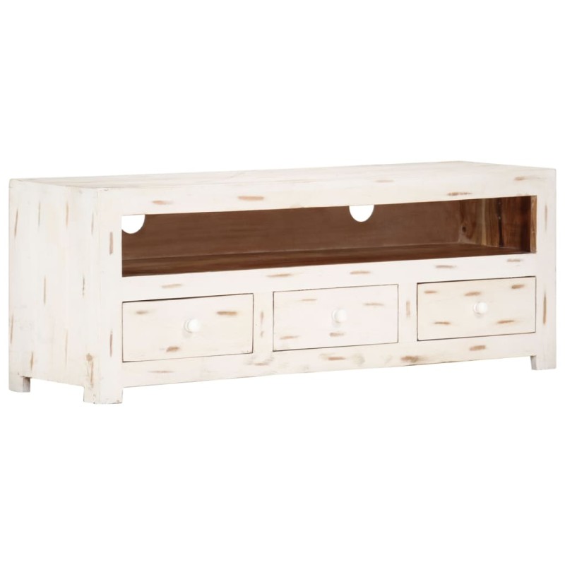 vidaXL TV-Schrank Massivholz Akazie 110x30x40 cm Weiß vidaXL TV-Schrank Massivholz Akazie 110x30x40 cm Weiß
