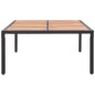 vidaXL Gartentisch Schwarz 200x150x74cm Poly Rattan Akazie Massivholz vidaXL Gartentisch Schwarz 200x150x74cm Poly Rattan Akazie Massivholz