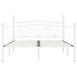 vidaXL Bettgestell mit Lattenrost Weiß Metall 180 × 200 cm vidaXL Bettgestell mit Lattenrost Weiß Metall 180 × 200 cm