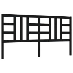 vidaXL Kopfteil Schwarz 186x4x100 cm Massivholz Kiefer