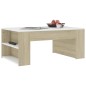 vidaXL Couchtisch Weiß und Sonoma-Eiche 100x60x42 cm Holzwerkstoff vidaXL Couchtisch Weiß und Sonoma-Eiche 100x60x42 cm Holzwerkstoff