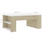 vidaXL Couchtisch Weiß und Sonoma-Eiche 100x60x42 cm Holzwerkstoff vidaXL Couchtisch Weiß und Sonoma-Eiche 100x60x42 cm Holzwerkstoff
