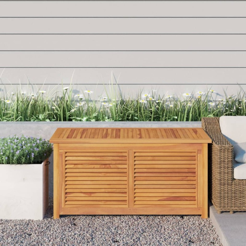 vidaXL Gartenbox mit Beutel 114x50x58 cm Massivholz Teak vidaXL Gartenbox mit Beutel 114x50x58 cm Massivholz Teak